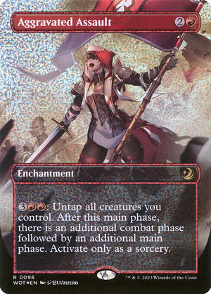 Aggravated Assault (96) [Wilds of Eldraine: Enchanting Tales] [Borderless]