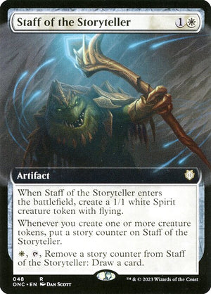 Staff of the Storyteller (48) [Phyrexia: All Will Be One Commander] [Extended Art]
