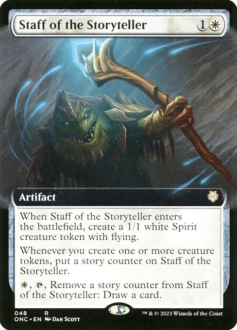 Staff of the Storyteller (48) [Phyrexia: All Will Be One Commander] [Extended Art]
