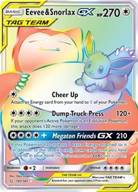 Eevee & Snorlax GX (Secret) (191/181) [SM Team Up]