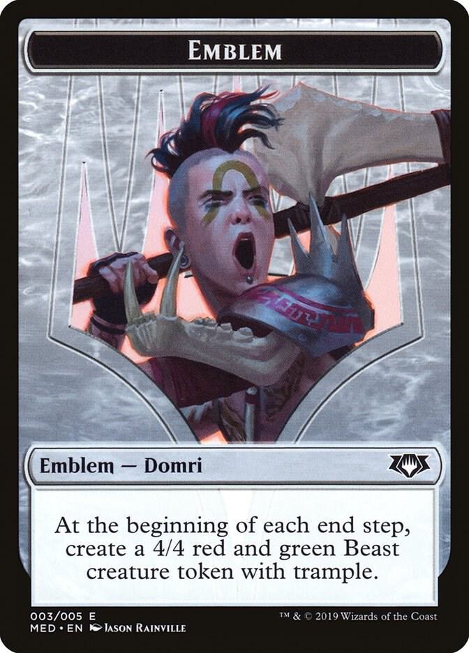 Emblem - Domri, Chaos Bringer (3) [Mythic Edition: Ravnica Allegiance]