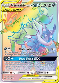 Greninja & Zoroark GX (Secret) (222/214) [SM Unbroken Bonds]