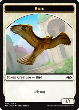 Bird // Emblem - Serra the Benevolent Double-Sided Token (3 // 20) [Modern Horizons]
