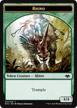 Rhino // Spirit Double-Sided Token (13 // 16) [Modern Horizons]