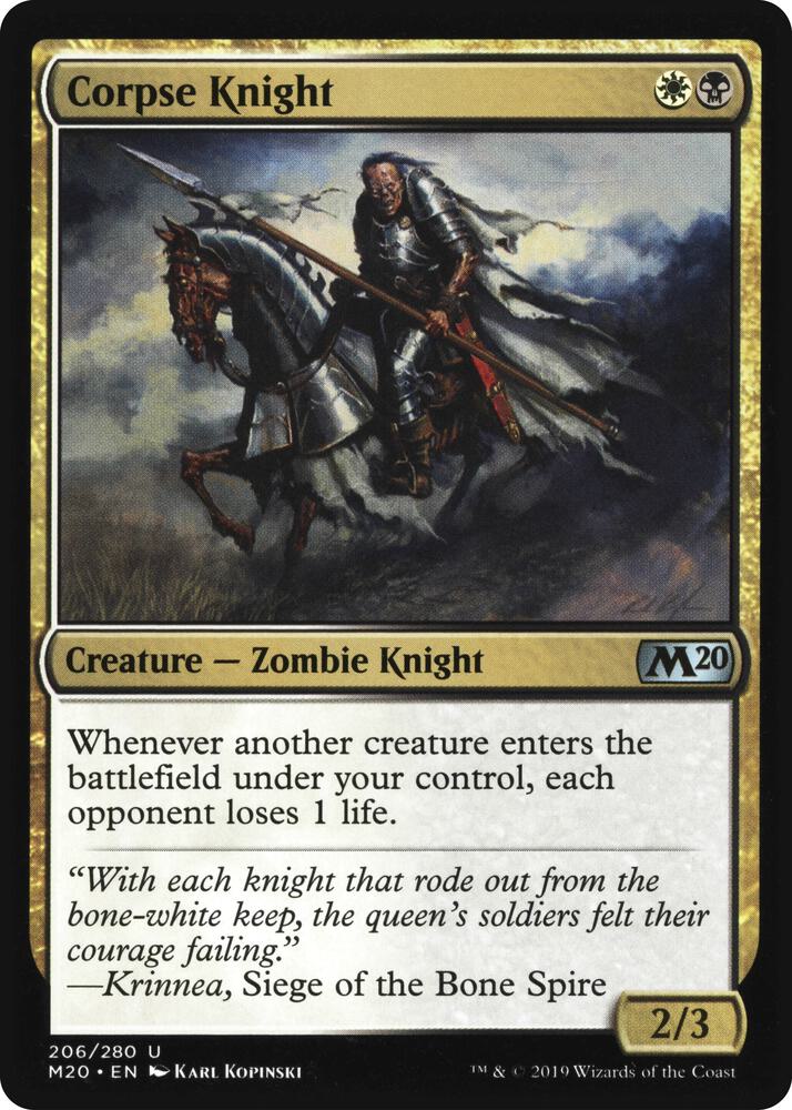 Corpse Knight (2/3 Misprint) (206) [Core Set 2020]