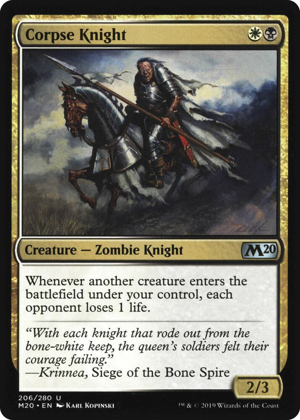 Corpse Knight (2/3 Misprint) (206) [Core Set 2020]