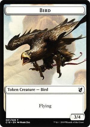 Bird (001) // Sculpture Double-Sided Token (1 // 24) [Commander 2019]