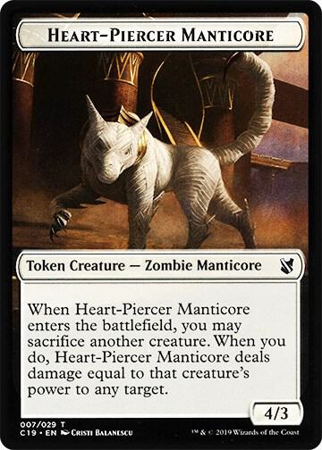 Heart-Piercer Manticore // Dragon Double-Sided Token (7 // 12) [Commander 2019]