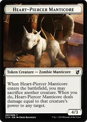 Heart-Piercer Manticore // Dragon Double-Sided Token (7 // 12) [Commander 2019]
