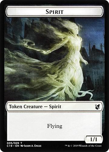 Spirit // Human Double-Sided Token (5 // 3) [Commander 2019]