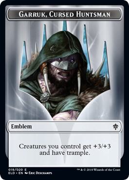 Emblem - Garruk, Cursed Huntsman (19) [Throne of Eldraine]