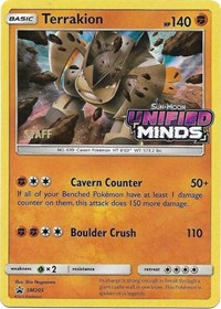 Terrakion - SM205 (Prerelease) [Staff] (SM205) [SM Promos]
