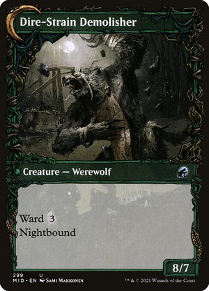 Burly Breaker // Dire-Strain Demolisher (299) [Innistrad: Midnight Hunt] [Showcase] Reverse