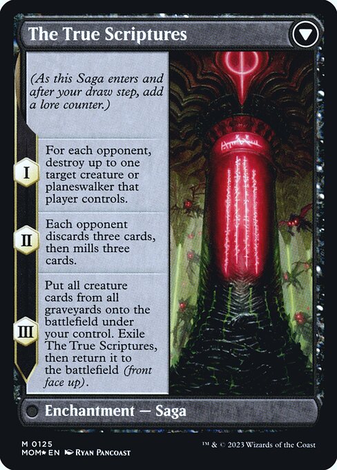 Sheoldred // The True Scriptures (125s) [March of the Machine Promos] Reverse