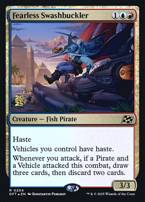 Fearless Swashbuckler (204s) [Aetherdrift Promos]