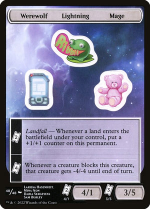 Werewolf Lightning Mage (48) [Unfinity Sticker Sheets]