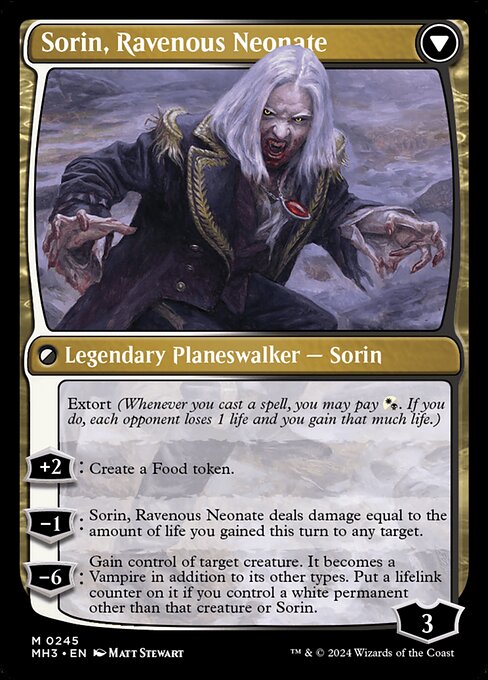 Sorin of House Markov // Sorin, Ravenous Neonate (245) [Modern Horizons 3]