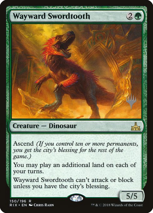 Wayward Swordtooth (150p) [Rivals of Ixalan Promos]