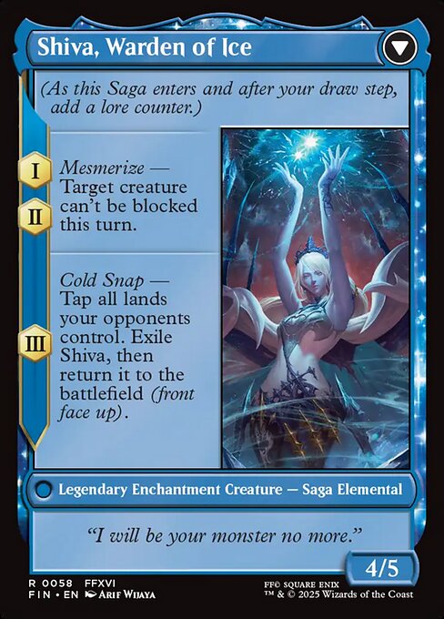 Jill, Shiva's Dominant // Shiva, Warden of Ice (58) [Final Fantasy] Reverse
