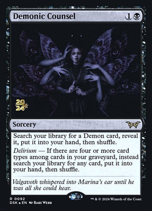 Demonic Counsel (92s) [Duskmourn: House of Horror Promos]