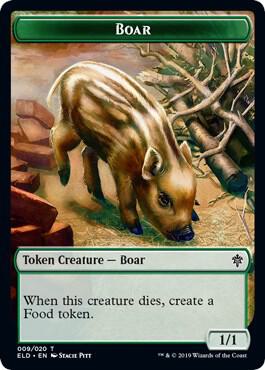 Boar // Food (017) Double-Sided Token (9 // 17) [Throne of Eldraine]