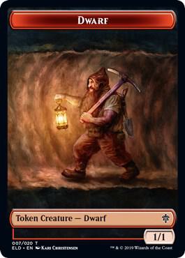 Dwarf // Food (015) Double-Sided Token (7 // 15) [Throne of Eldraine]