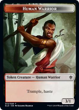 Human Warrior // Food (018) Double-Sided Token (13 // 18) [Throne of Eldraine]