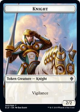 Knight // Food (017) Double-Sided Token (3 // 17) [Throne of Eldraine]