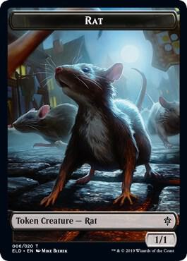 Rat // Food (015) Double-Sided Token (6 // 15) [Throne of Eldraine]
