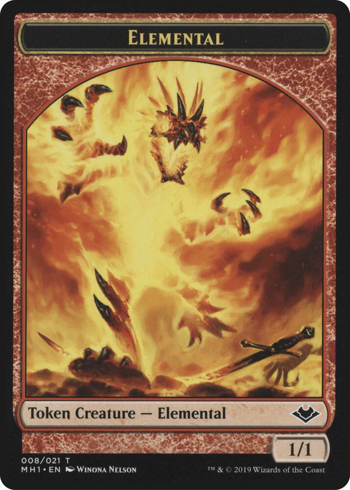 Elemental (008) // Emblem - Serra the Benevolent Double-Sided Token (8 // 20) [Modern Horizons]