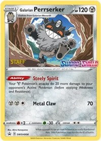 Galarian Perrserker - SWSH008 (Prerelease) [Staff] (SWSH008) [SWSH Sword and Shield Promo Cards]