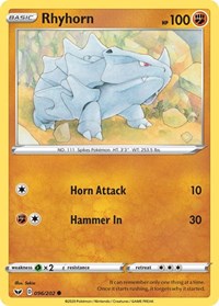 Rhyhorn (096) (096/202) [SWSH01 Sword and Shield Base Set]
