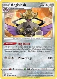 Aegislash (135/192) [SWSH02 Rebel Clash]