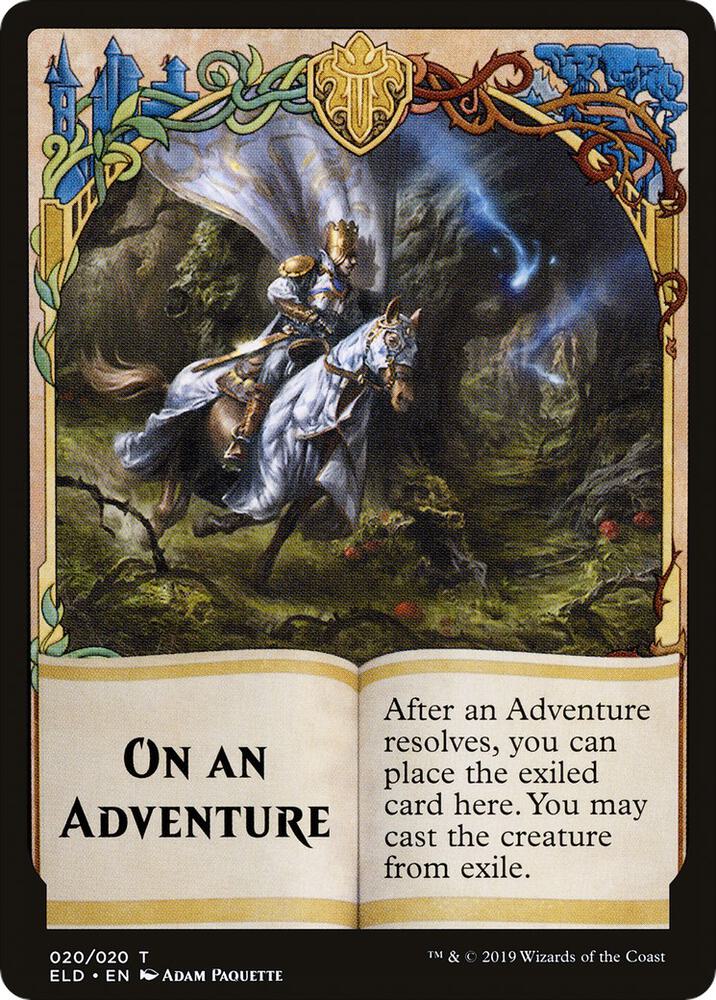 Emblem - On An Adventure // Spirit Double-Sided Token (Challenger 2020) (20 // 1) [Unique and Miscellaneous Promos]