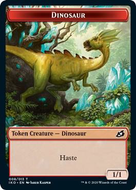 Dinosaur // Human Soldier (003) Double-Sided Token (8 // 3) [Ikoria: Lair of Behemoths]