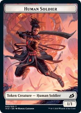 Human Soldier (003) // Zombie Double-Sided Token (3 // 9) [Commander 2020]