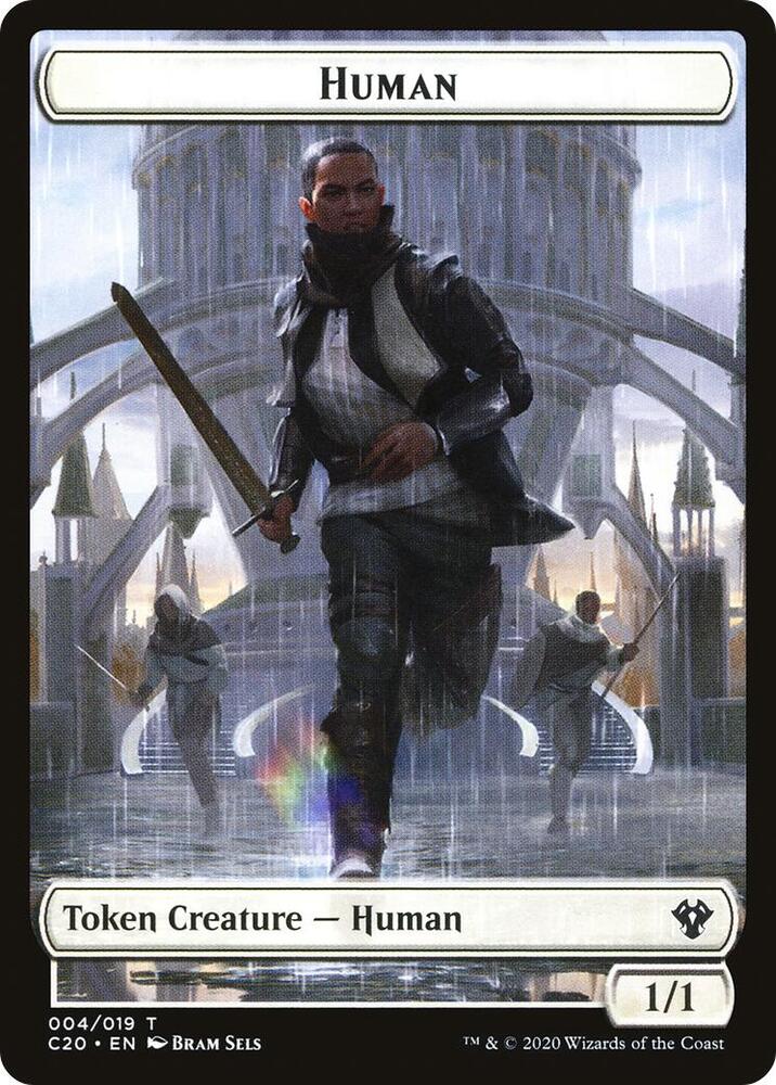 Human // Treasure Double-Sided Token (4 // 19) [Commander 2020]