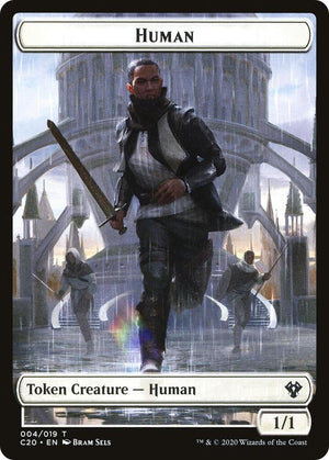 Human // Treasure Double-Sided Token (4 // 19) [Commander 2020]