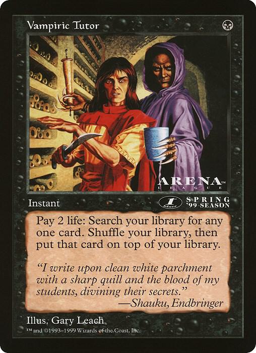 Vampiric Tutor (Arena League) [Oversize Cards]