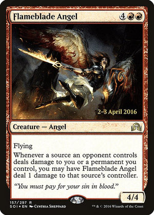 Flameblade Angel (157s) [Shadows over Innistrad Promos]