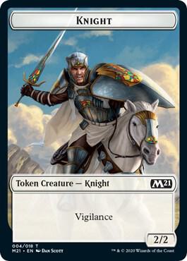 Knight // Zombie Double-Sided Token (4 // 7) [Core Set 2021]