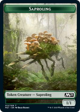 Saproling // Zombie Double-sided Token (12) [Core Set 2021]