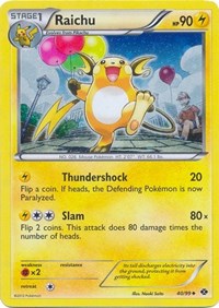 Raichu - 40/99 (Cosmos Holo) (040/099) [Blister Exclusives]
