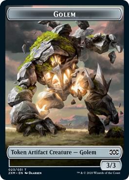 Golem // Elf Warrior Double-Sided Token (23 // 21) [Double Masters]
