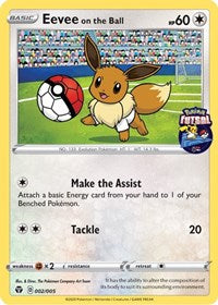 Eevee on the Ball - 002/005 (Pokemon Futsal) (002/005) [Miscellaneous Cards and Products]