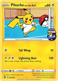 Pikachu on the Ball - 001/005 (Pokemon Futsal) (001/005) [Miscellaneous Cards and Products]