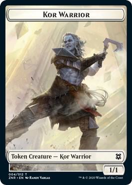 Kor Warrior // Plant Double-Sided Token (4 // 8) [Zendikar Rising]