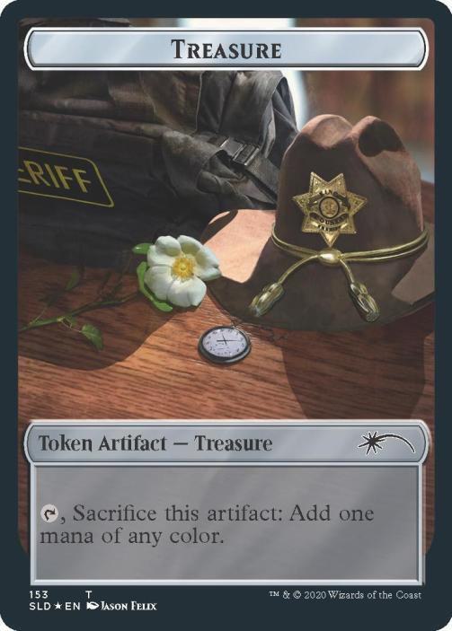 Treasure // Walker (Bicycle Girl) Double-sided Token (153) [Secret Lair Drop]