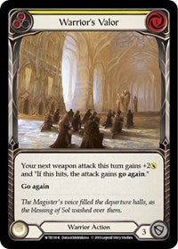 Warrior's Valor (Yellow) (WTR130) [Welcome to Rathe (Unlimited)]