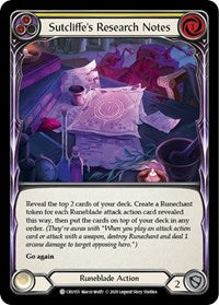 Sutcliffe's Research Notes (Yellow) (CRU155) [Crucible of War (Unlimited)]